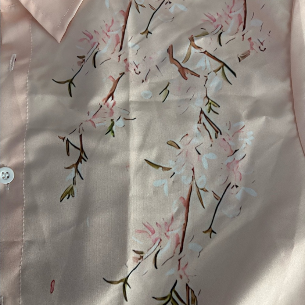 Light Pink Polyester Blouse - Picture 2 of 3